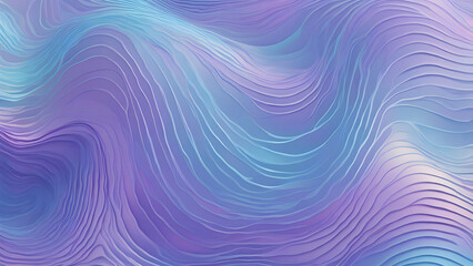 Fototapeta premium Subtle holographic waves in a gradient from violet to sky blue sparkling with light as they ripple, Ai Generated