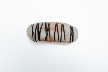 Eclairs glazed. Chocolate eclairs isolated on white background