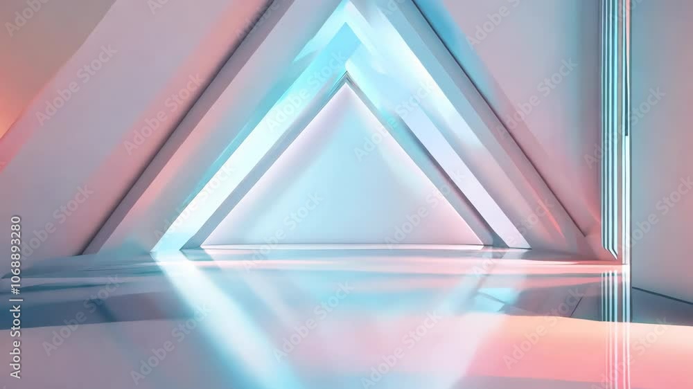 Poster abstract geometric shapes with soft lighting on a smooth surface.