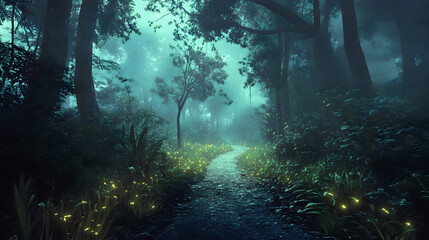 Obraz premium Underwater forest of coral and fish bathed in sunlight, creating a vibrant marine landscape