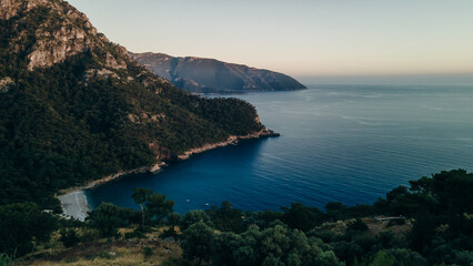 Kabak Bay Drone Photo, Aegean Sea Fethiye, Mugla Turkey
