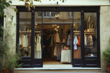 vintage style storefront boutique	