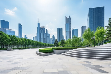 Modern Urban Skyline with Green Park