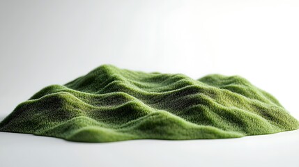 Softly contoured green hills with realistic grassy textures and slight height variations transparent background for flexible use