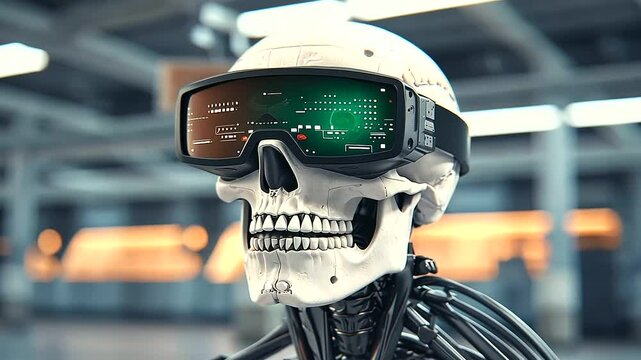 Digital Skull Avatar in Gaming Arena Featuring Gaming Culture