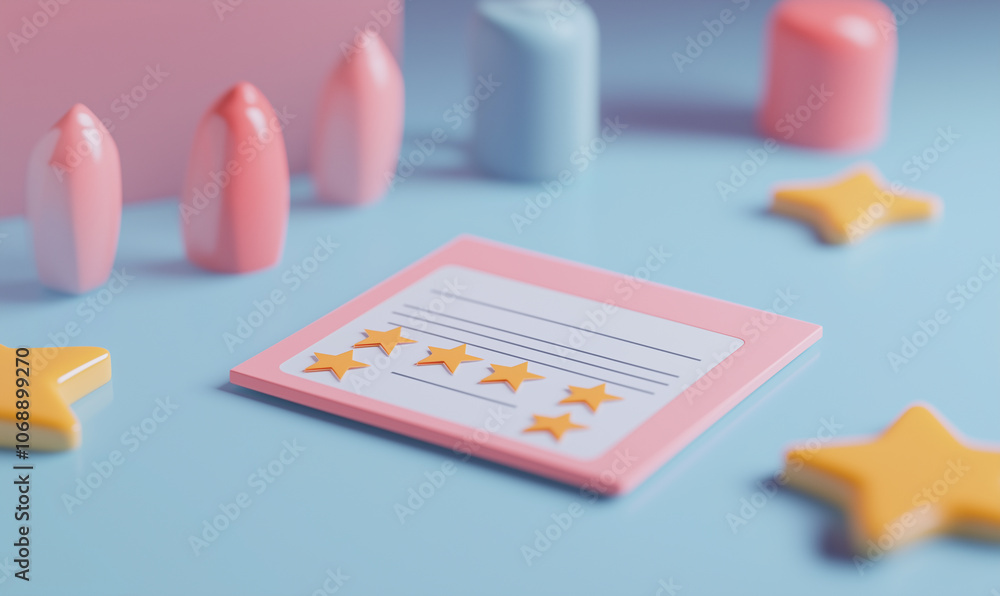 Poster creative review process for optimizing user feedback home office digital content bright and playful 