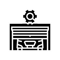 garage door maintenance home glyph icon vector. garage door maintenance home sign. isolated symbol illustration