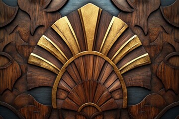Intricate Art Deco Wood Inlay Design