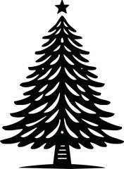 Fototapeta premium Christmas tree with ornaments vector illustration.