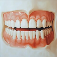 Obraz premium Close-Up of Healthy White Teeth and Gums