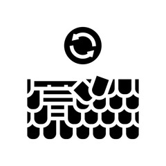 roof shingle replacement home maintenance glyph icon vector. roof shingle replacement home maintenance sign. isolated symbol illustration