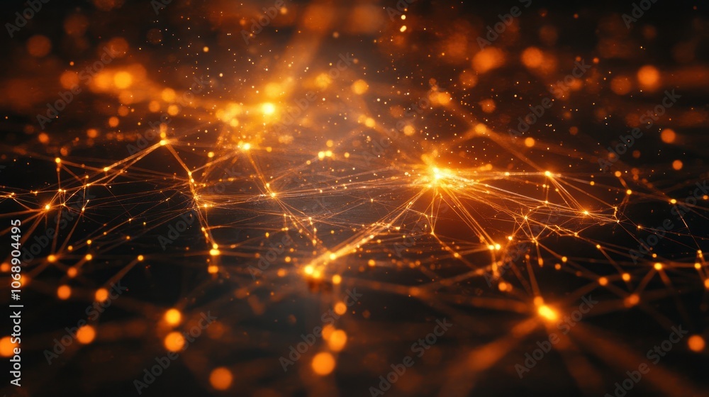 Aufkleber a digital communication hub visualized as a network of glowing connections and digital streams movin