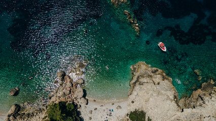 Kabak Bay Drone Photo, Aegean Sea Fethiye, Mugla Turkey