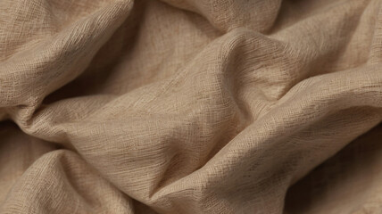 Fototapeta premium White linen canvas crumpled natural cotton fabric. Organic Eco textiles White Fabric linen texture
