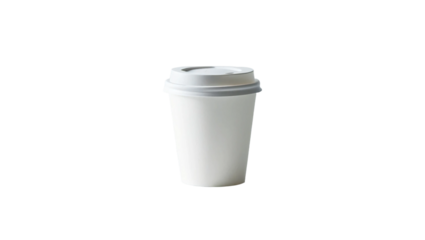 White coffee to go cup on white background, mockup