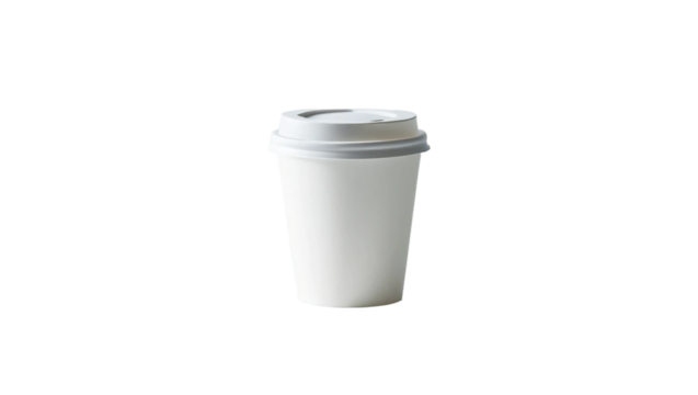 White coffee to go cup on white background, mockup