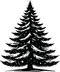 Christmas tree with ornaments vector illustration.