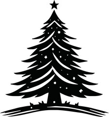 Obraz premium Christmas tree with ornaments vector illustration.