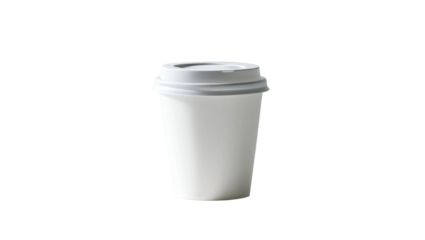 White coffee to go cup on white background, mockup