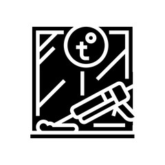 window caulking sealing home glyph icon vector. window caulking sealing home sign. isolated symbol illustration