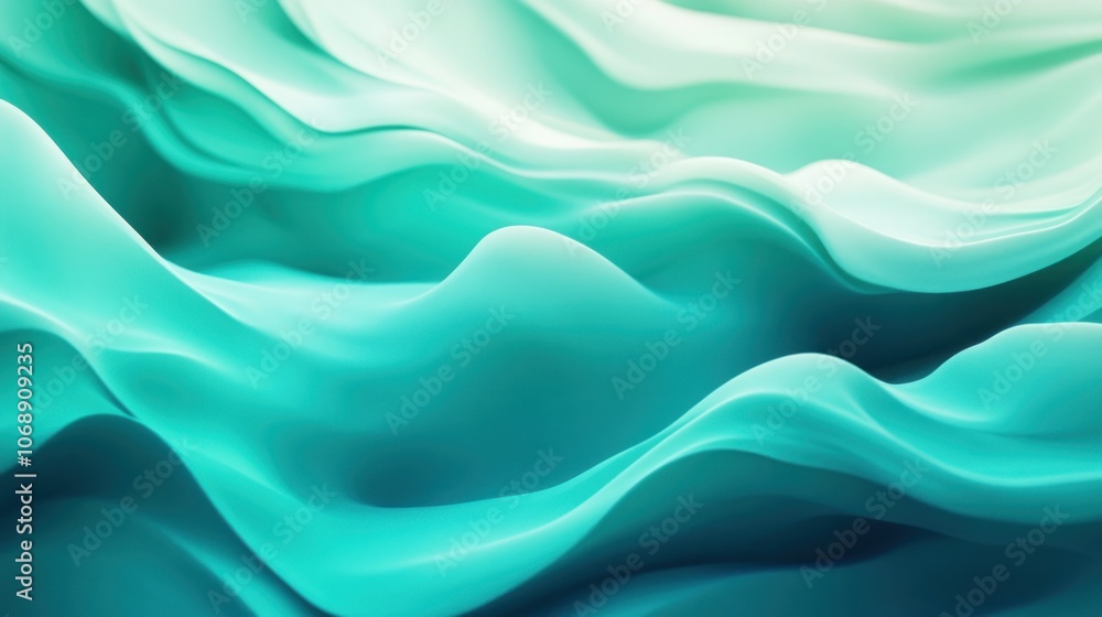 Aufkleber abstract background with turquoise and white wavy patterns.
