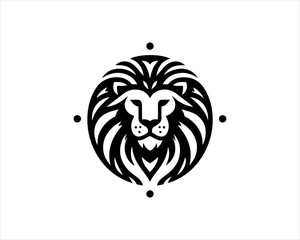 Obraz premium Lion logo design vector template. Lion head logo design icon symbol vector illustration