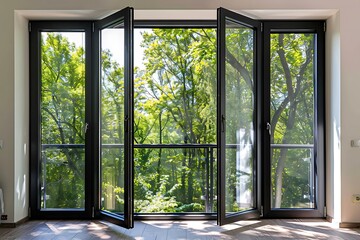 Open window with a view of green trees © MahmudulHassan