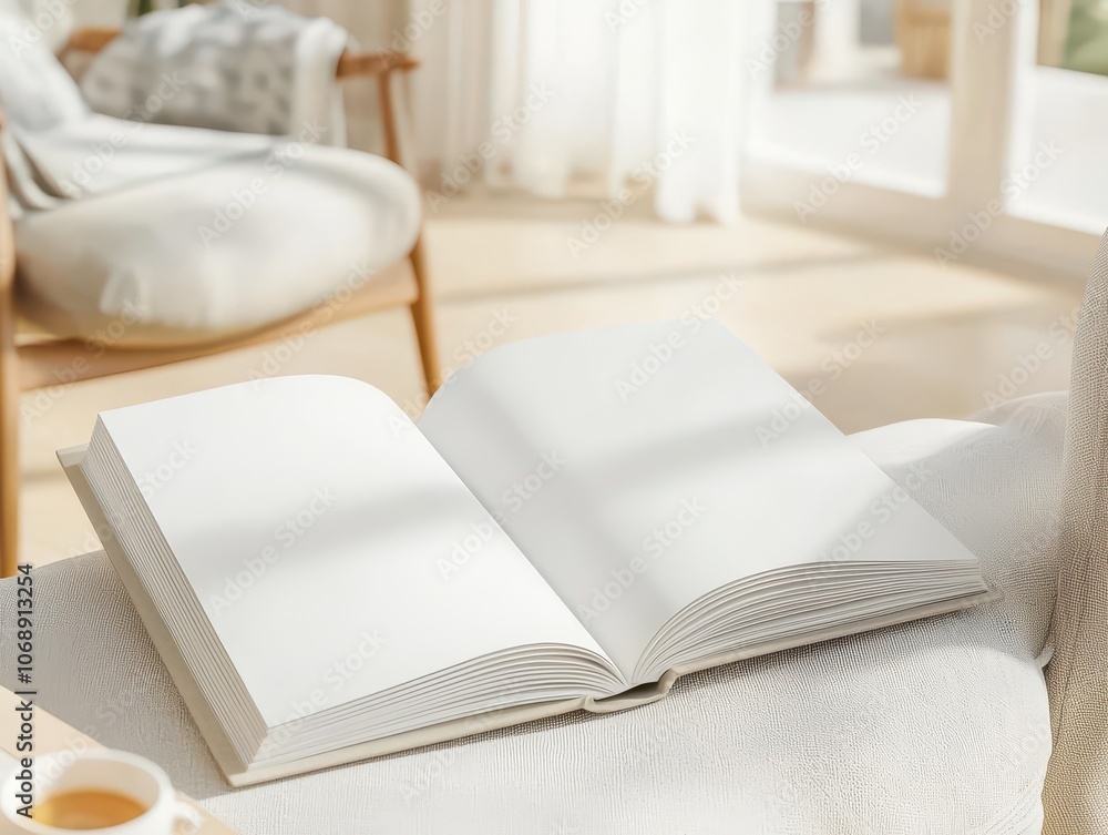 Poster create stunning mockups of minimalist products featuring open books with blank pages