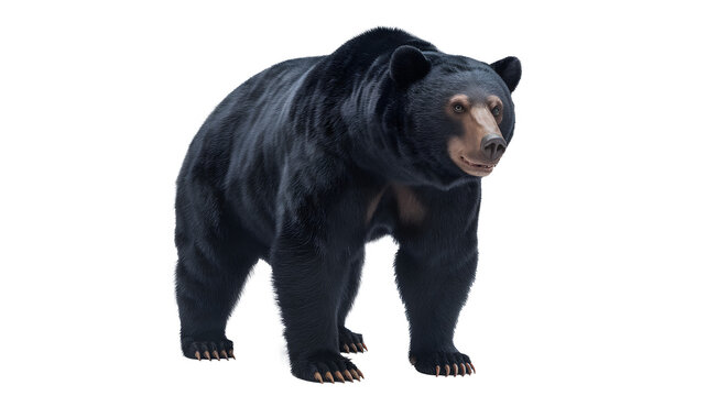 a black bear with a yellow nose.