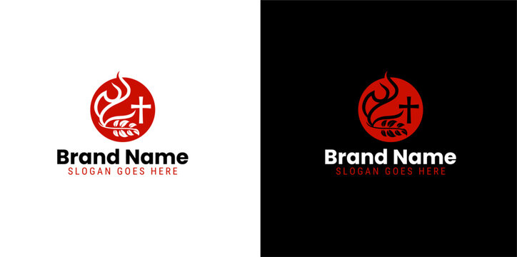 holy cross & leaf logo