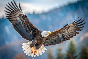 Fototapeta premium american bald eagle in flight