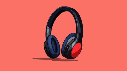 Colorful headphones on pink background