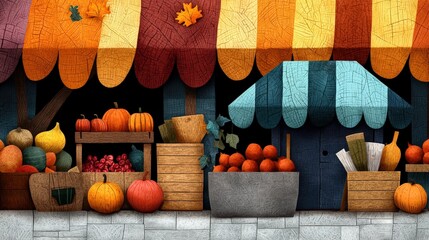 Colorful market stall with fresh produce
