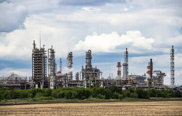 Large area industrial zone of modern chemical industry.