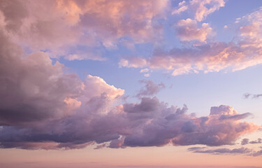 Fabulous beautiful colorful sunset sky background.