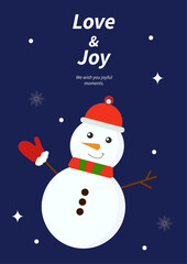 Christmas Greeting Card With Modern Christmas Design