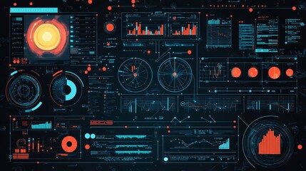 Fototapeta premium Futuristic data visualization interface
