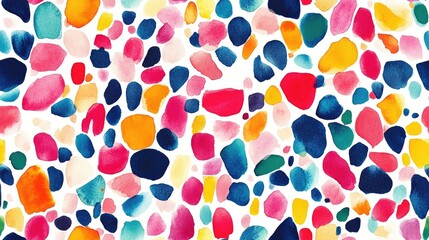 Colorful seamless pattern of abstract watercolor shapes ideal for fabric design and creative projects