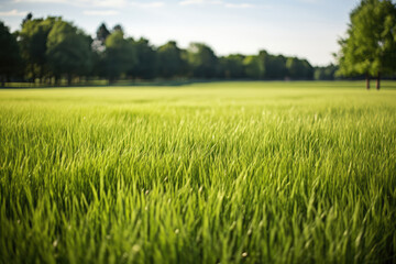 Fototapeta premium Refreshing Morning Dew on Lush Grassland