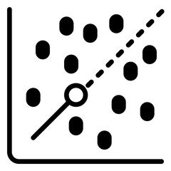 Linear Regression icon, glyph icon style