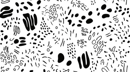 Seamless pattern of simple abstract drawings modern minimal design for postcard covers