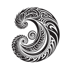 Symmetrical black and white tattoo artwork