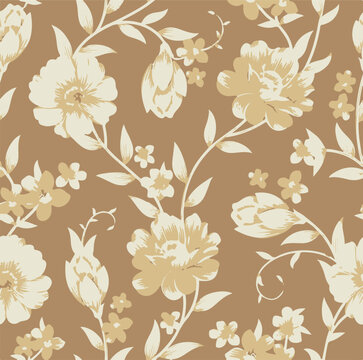 botanical floral vector seamless pattern with roses herbs and leaves big set background with flowers