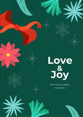 Festive Christmas Card with Christmas Elemen Decoration