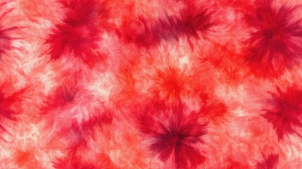Fototapeta premium Seamless tie dye shibori pattern in vibrant coral and red hues perfect for artistic and ethnic textile design