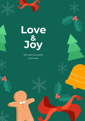 Festive Christmas Greeting Card. Celebrate the season with a joyful greeting card featuring Christmas