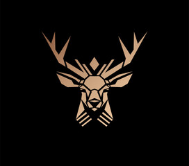 minimal antler deer design 
