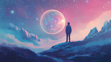 It moves gracefully through the cosmic void a symbol of humanitys neverending quest for knowledge and understanding. Cosmic. Illustration