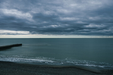 storm clouds over the sea