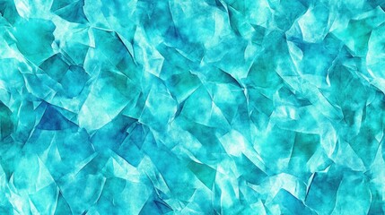 Obraz premium Seamless vibrant turquoise abstract pattern featuring crumpled paper texture and watercolor effects ideal for creative wallpaper and textile design
